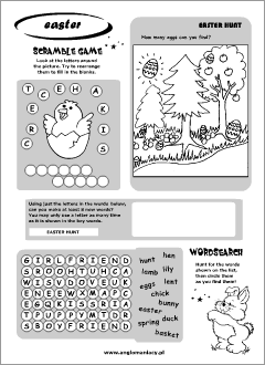 Easter worksheets for kids learning English