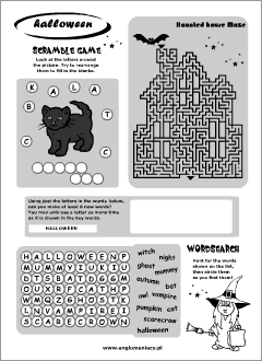 Halloween worksheets for kids learning English