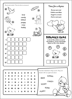 Valentine's Day worksheets for learning English