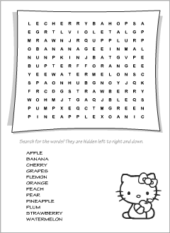 Wordsearches for teaching English to kids