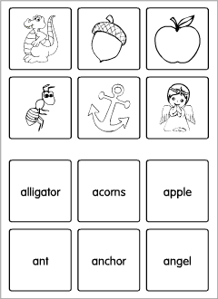 English alphabet: a-words