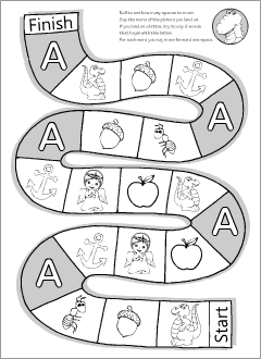 English alphabet: a-words board game