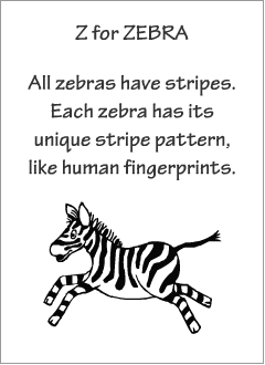 English printable resources: Zebra readers