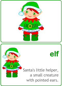 Christmas flashcards for kids learning English