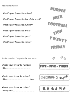 Teaching resources: activity sheets