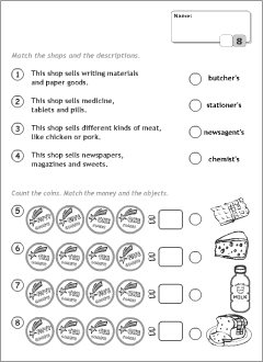 Test worksheets for kids learning English