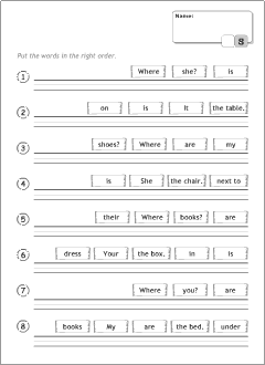 Printable test sheets for young learners