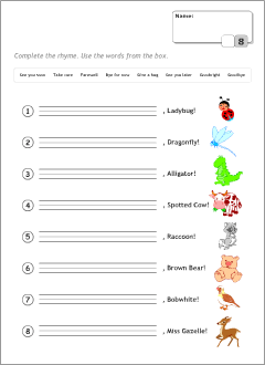Fun English test worksheets for kids