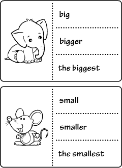 Short adjectives flashcards: comparison