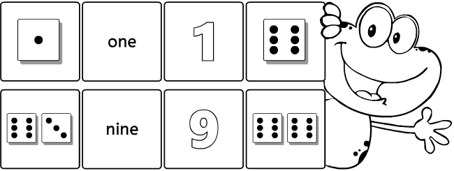 English grammar for kids: numbers memory games