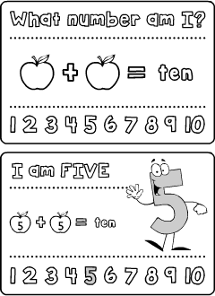 Task cards for learning English numbers