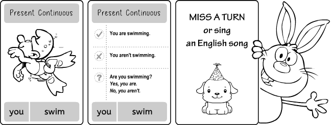 English grammar for kids: present continuous quiz games