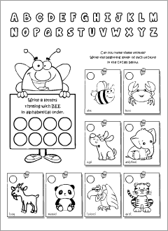 ABC worksheets: rhyming letters