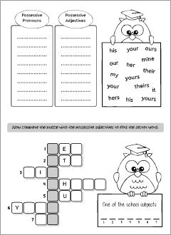 Pronouns worksheets for learning English