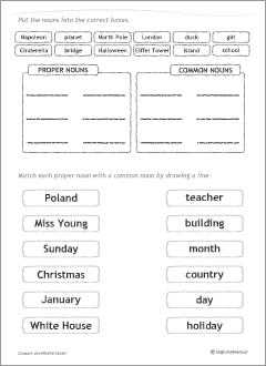 English nouns: activity worksheets