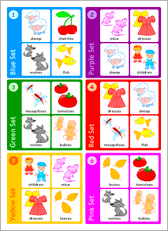 Grammar games for learning English nouns