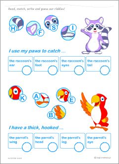 Worksheets for kids learning English nouns