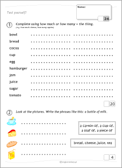 English nouns: worksheets for teaching