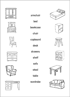 English tests for kids: Furniture