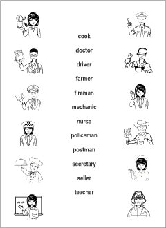 Occupations vocabulary for kids learning English | Matching game