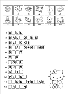 English worksheets for kids: Toys